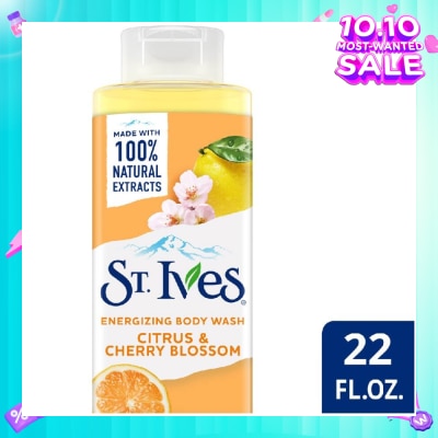 ST IVES Energizing Body Wash Citrus & Cherry Blossom (100% Natural Citrus And Cherry Blossom Extracts) 650ml