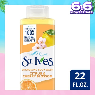 ST IVES Energizing Body Wash Citrus & Cherry Blossom (100% Natural Citrus And Cherry Blossom Extracts) 650ml