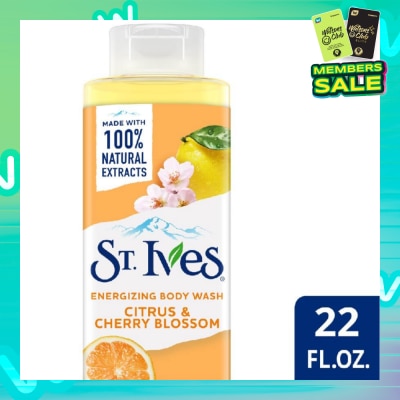 ST IVES Energizing Body Wash Citrus & Cherry Blossom (100% Natural Citrus And Cherry Blossom Extracts) 650ml