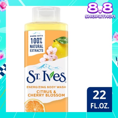 ST IVES Energizing Body Wash Citrus & Cherry Blossom (100% Natural Citrus And Cherry Blossom Extracts) 650ml