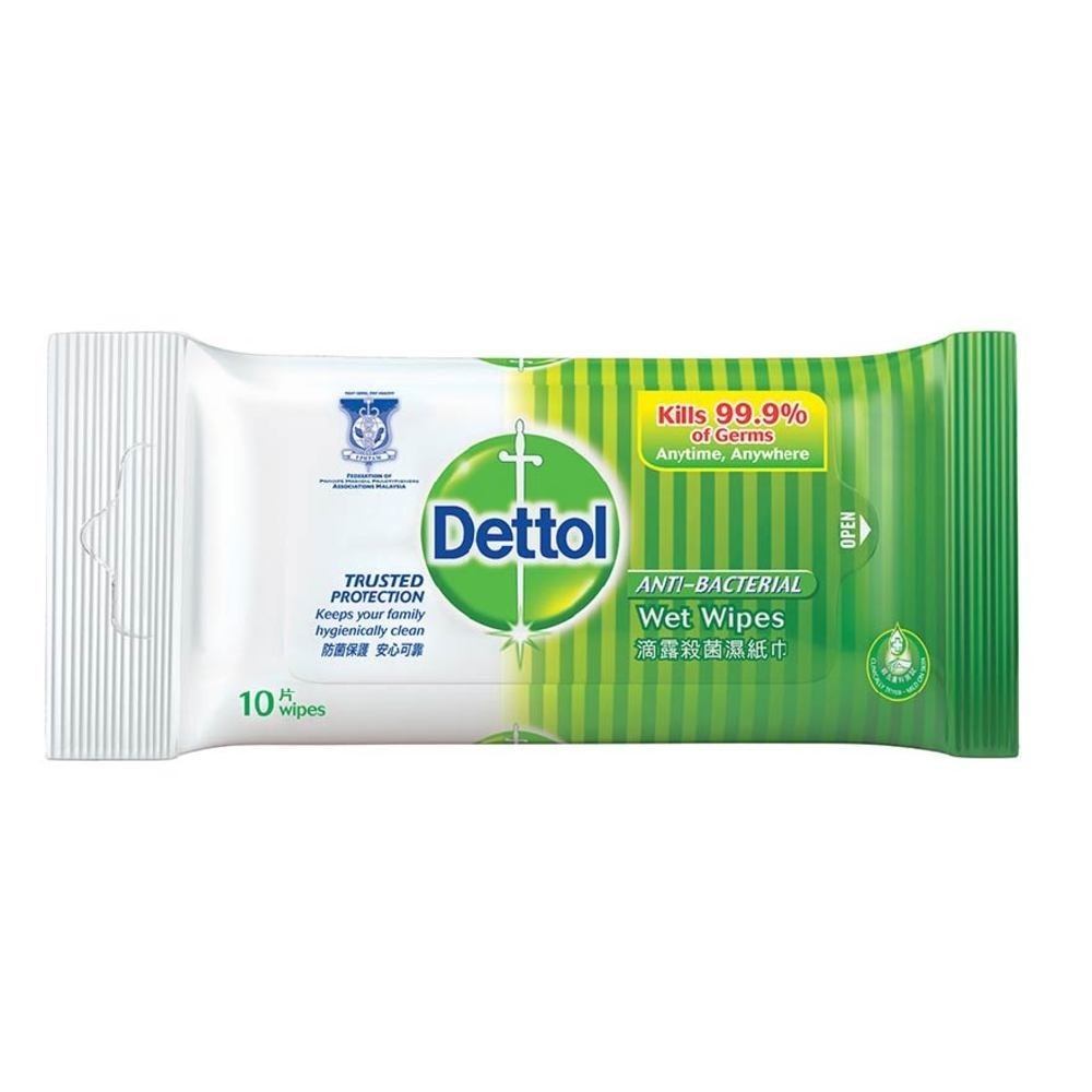 Anti-Bacterial Wet Wipes Original (Removes 99.9% Germs) 10s