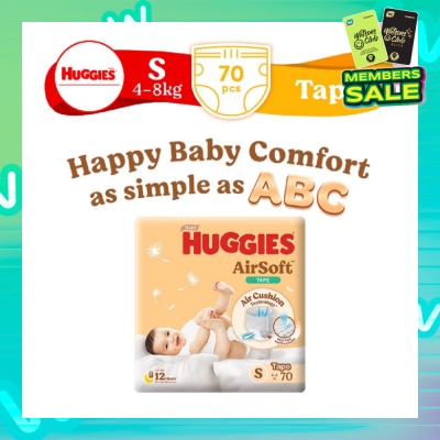 HUGGIES Huggies Airsoft Tape Size S (for 4kg to 8kg) 70s (Expiry: Dec`2025)