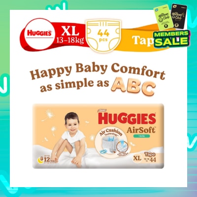HUGGIES Huggies Airsoft Tape Size XL (for 13kg to 18kg) 44s (Expiry: Jan`2026)
