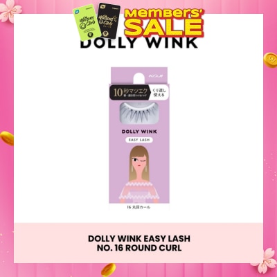 DOLLY WINK Easy Lash 16 Round Curl (Center Lash) 1 Pair