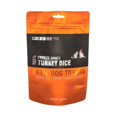 FREEZE DRY AUSTRALIA - Freeze Dried Turkey Dice Cat and Dog Treats 100g image
