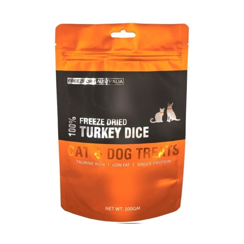 Freeze Dried Turkey Dice Cat and Dog Treats 100g image