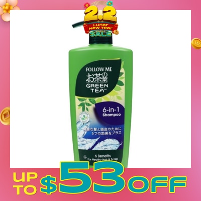 FOLLOW ME Green Tea 6 in 1 Shampoo 650ml