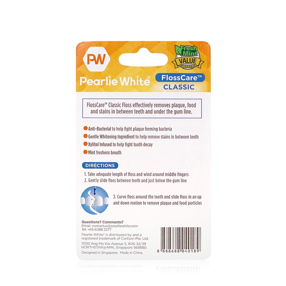 Pearlie White FlossCare Classic Fresh Mint Dental Floss 100m