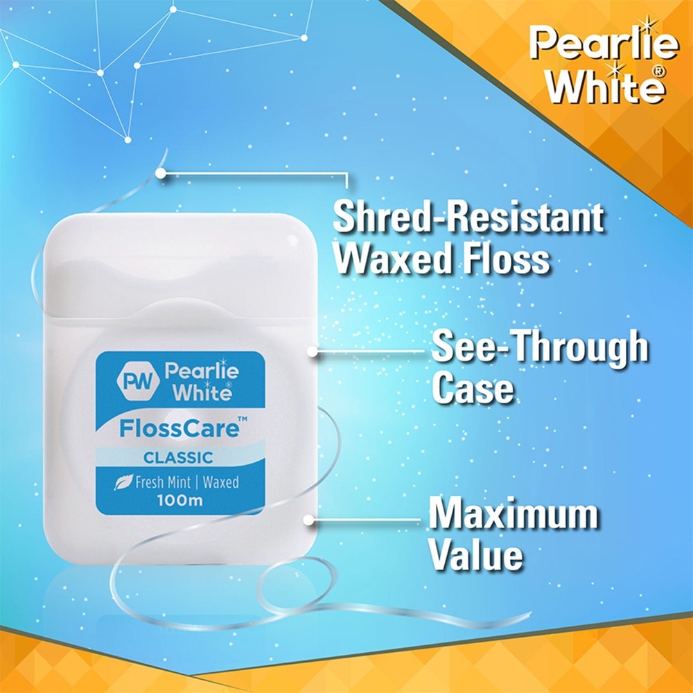 Pearlie White FlossCare Classic Fresh Mint Dental Floss 100m