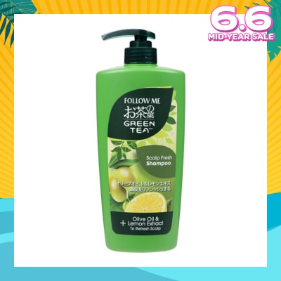 FOLLOW ME Follow Me Green Tea Scalp Fresh Shampoo 650ml (With Olive Oil + Lemon Extract)