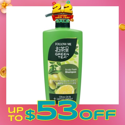 FOLLOW ME Follow Me Green Tea Scalp Fresh Shampoo 650ml (With Olive Oil + Lemon Extract)