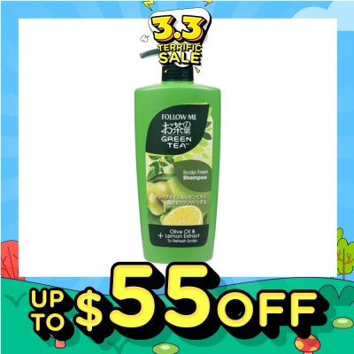 FOLLOW ME Follow Me Green Tea Scalp Fresh Shampoo 650ml (With Olive Oil + Lemon Extract)