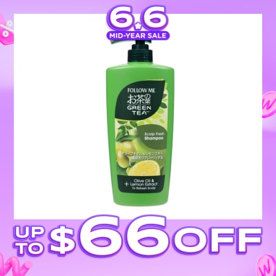 FOLLOW ME - Follow Me Green Tea Scalp Fresh Shampoo 650ml (With Olive Oil + Lemon Extract)