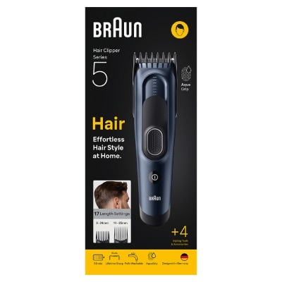 BRAUN - Series 5 HC 5550 Hair Clipper with 17 Length Settings & Lifetime Sharp Blades 1s