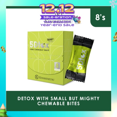 KINOHIMITSU 5Dtox Fibre Chewable Tablet Berry Sachet (For Detoxification, Relieves Constipation, Improves Intestinal Function & Boost Immunity) 8s