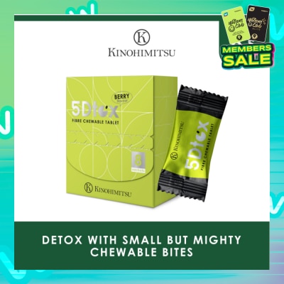 KINOHIMITSU 5Dtox Fibre Chewable Tablet Berry Sachet (For Detoxification, Relieves Constipation, Improves Intestinal Function & Boost Immunity) 8s