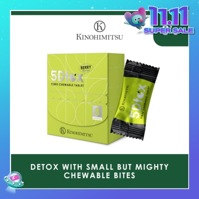 KINOHIMITSU 5Dtox Fibre Chewable Tablet Berry Sachet (For Detoxification, Relieves Constipation, Improves Intestinal Function & Boost Immunity) 8s