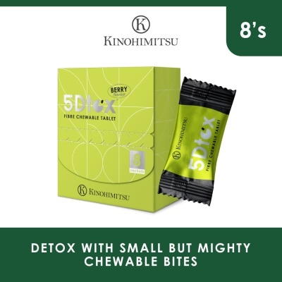 KINOHIMITSU 5Dtox Fibre Chewable Tablet Berry Sachet (For Detoxification, Relieves Constipation, Improves Intestinal Function & Boost Immunity) 8s