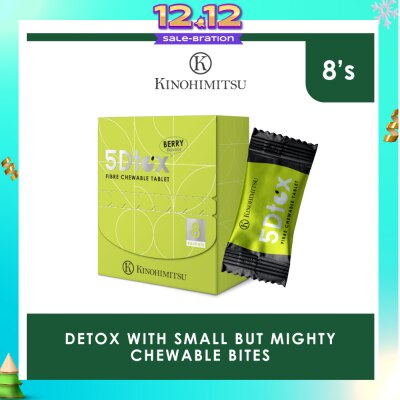 KINOHIMITSU 5Dtox Fibre Chewable Tablet Berry Sachet (For Detoxification, Relieves Constipation, Improves Intestinal Function & Boost Immunity) 8s