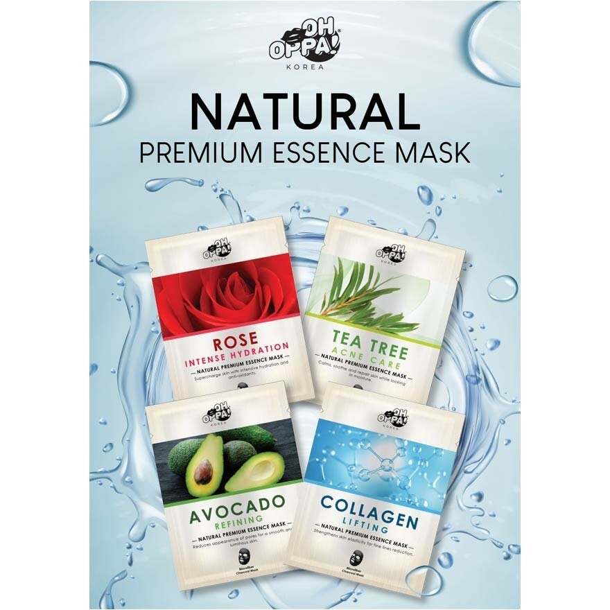 Natural Premium Essence Mask (Rose), Deep Skin Intense Hydration And Locks In Moisture For Radiant Hydrated And Supply Skin 1s