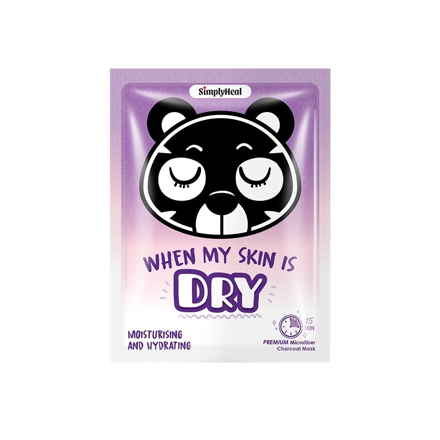 Heal When My Skin Is Dry Moisturising And Hydrating Premium Charcoal Mask (Deep Quenches Skin While Locking In Moisture For A Hydrated And SUpple Skin) 1s