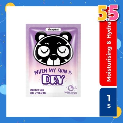 SIMPLY Heal When My Skin Is Dry Moisturising And Hydrating Premium Charcoal Mask (Deep Quenches Skin While Locking In Moisture For A Hydrated And SUpple Skin) 1s