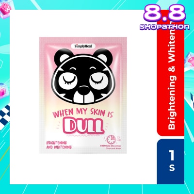 SIMPLY Heal When My Skin Is Dull Brightening And Whitening Premium Charcoal Mask (Helps To Replenish Skin Moisture, For Brighter, Radiant And Revitalized Complexion) 1s
