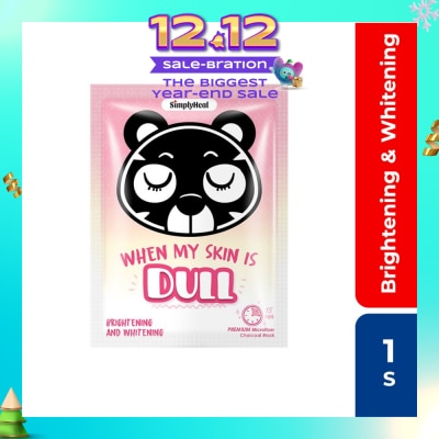 SIMPLY Heal When My Skin Is Dull Brightening And Whitening Premium Charcoal Mask (Helps To Replenish Skin Moisture, For Brighter, Radiant And Revitalized Complexion) 1s (Expiry: Apr`2026)