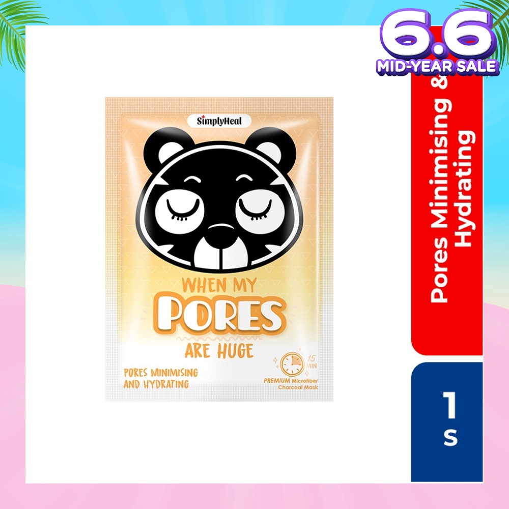 Heal When My Pores Are Huge Pores Minimising And Hydrating Premium Charcoal Mask (Reduces Appearance Of Pores For A Smooth And Luminous Skin) 1s