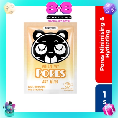 SIMPLY - Heal When My Pores Are Huge Pores Minimising And Hydrating Premium Charcoal Mask (Reduces Appearance Of Pores For A Smooth And Luminous Skin) 1s
