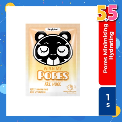 SIMPLY Heal When My Pores Are Huge Pores Minimising And Hydrating Premium Charcoal Mask (Reduces Appearance Of Pores For A Smooth And Luminous Skin) 1s