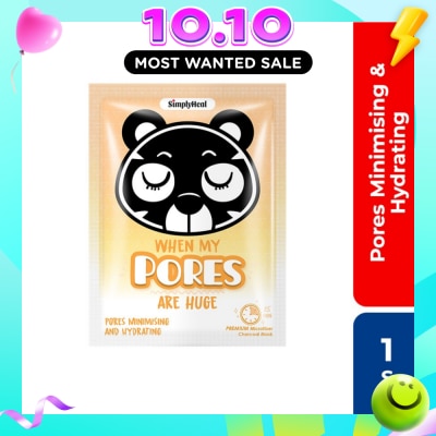 SIMPLY Heal When My Pores Are Huge Pores Minimising And Hydrating Premium Charcoal Mask (Reduces Appearance Of Pores For A Smooth And Luminous Skin) 1s image