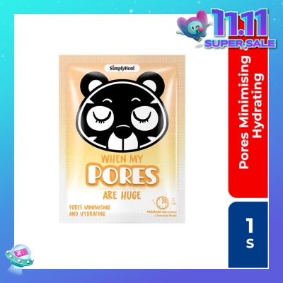 SIMPLY Heal When My Pores Are Huge Pores Minimising And Hydrating Premium Charcoal Mask (Reduces Appearance Of Pores For A Smooth And Luminous Skin) 1s (Expiry: Apr`2026)