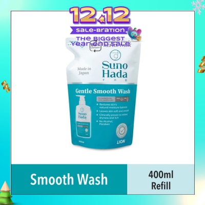 SUNOHADA Gentle Smooth Wash Refill (Relieve Dryness & Itch) 400ml (Expiry: Aug`2026)