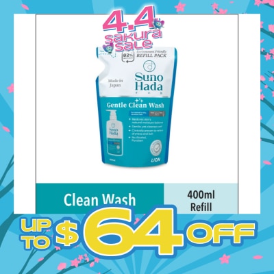 SUNOHADA - Gentle Clean Wash Refill (Relieve Dryness & Itch) 400ml&nbsp;(Expiry: Aug`2026)