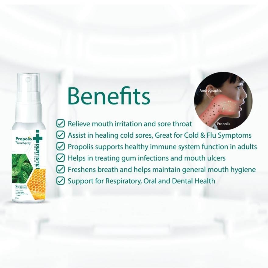 Propolis Oral Spray (Helps In Promoting Recovery Of Minor Mouth And Throat Infections) 20ml