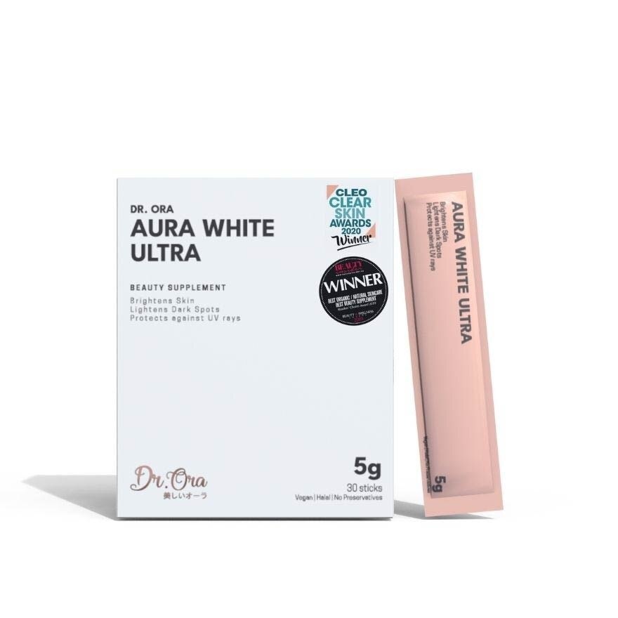 Aura White Ultra, Skin Brightening Supplement With White Tomato Extract, L-Glutathione And Pomegranate Extract (Sachets) 5g X 30s