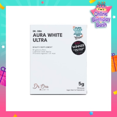 DR ORA Aura White Ultra, Skin Brightening Supplement With White Tomato Extract, L-Glutathione And Pomegranate Extract (Sachets) 5g X 30s