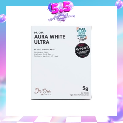 DR ORA - Aura White Ultra, Skin Brightening Supplement With White Tomato Extract, L-Glutathione And Pomegranate Extract (Sachets) 5g X 30s