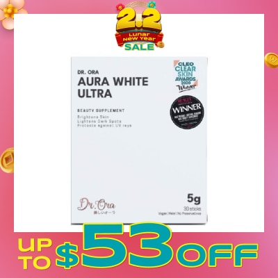 DR ORA [CNY] Aura White Ultra, Skin Brightening Supplement With White Tomato Extract, L-Glutathione And Pomegranate Extract (Sachets) 5g X 30s