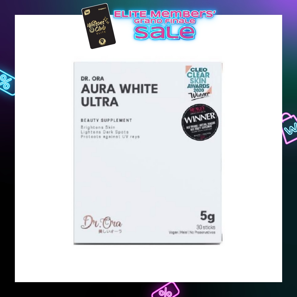 Aura White Ultra, Skin Brightening Supplement With White Tomato Extract, L-Glutathione And Pomegranate Extract (Sachets) 5g X 30s