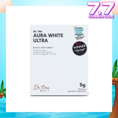 DR ORA Aura White Ultra, Skin Brightening Supplement With White Tomato Extract, L-Glutathione And Pomegranate Extract (Sachets) 5g X 30s
