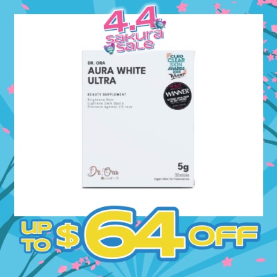 DR ORA - Aura White Ultra, Skin Brightening Supplement With White Tomato Extract, L-Glutathione And Pomegranate Extract (Sachets) 5g X 30s