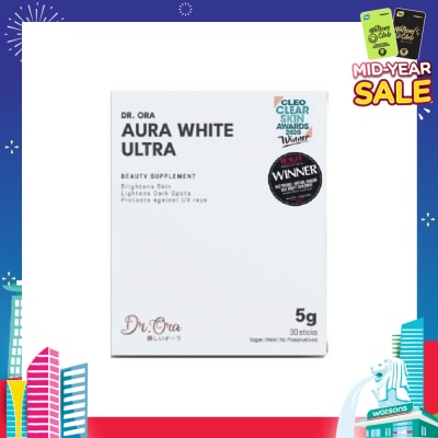 DR ORA Aura White Ultra, Skin Brightening Supplement With White Tomato Extract, L-Glutathione And Pomegranate Extract (Sachets) 5g X 30s