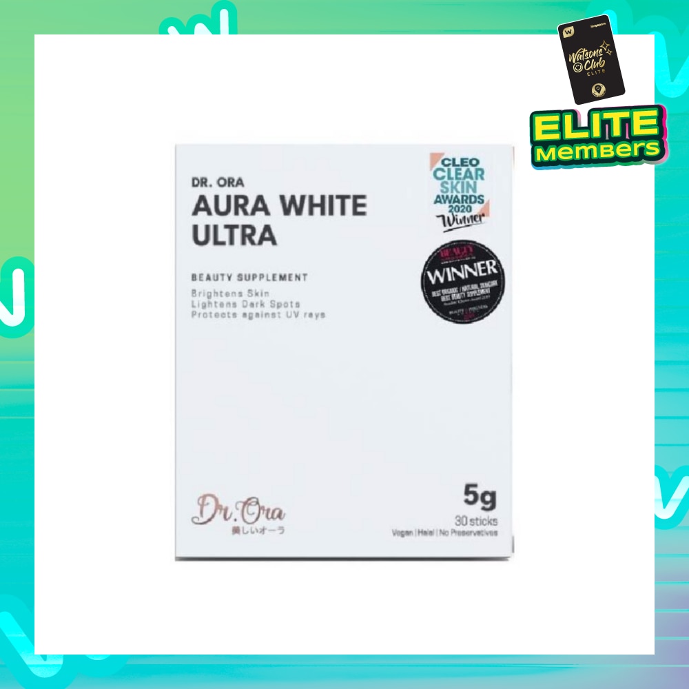 Aura White Ultra, Skin Brightening Supplement With White Tomato Extract, L-Glutathione And Pomegranate Extract (Sachets) 5g X 30s