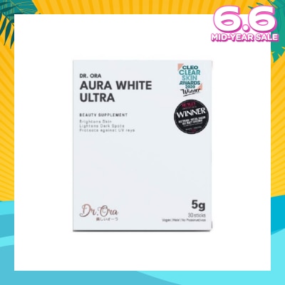 DR ORA Aura White Ultra, Skin Brightening Supplement With White Tomato Extract, L-Glutathione And Pomegranate Extract (Sachets) 5g X 30s