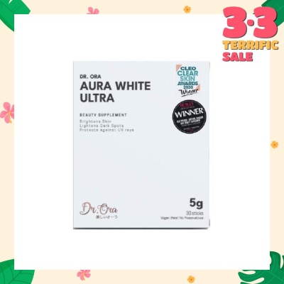 DR ORA Aura White Ultra, Skin Brightening Supplement With White Tomato Extract, L-Glutathione And Pomegranate Extract (Sachets) 5g X 30s