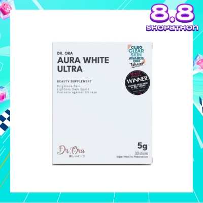 DR ORA Aura White Ultra, Skin Brightening Supplement With White Tomato Extract, L-Glutathione And Pomegranate Extract (Sachets) 5g X 30s