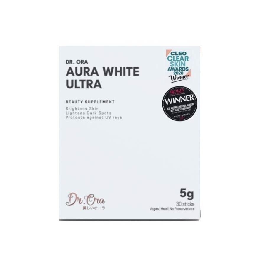 Aura White Ultra, Skin Brightening Supplement With White Tomato Extract, L-Glutathione And Pomegranate Extract (Sachets) 5g X 30s