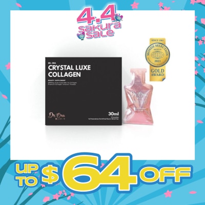 DR ORA - Crystal Luxe 6500mg Red Snapper Marine Collagen Drink Berries Sachets (Awarded Gold Quality by Monde Selection 2021) 30ml x 20s